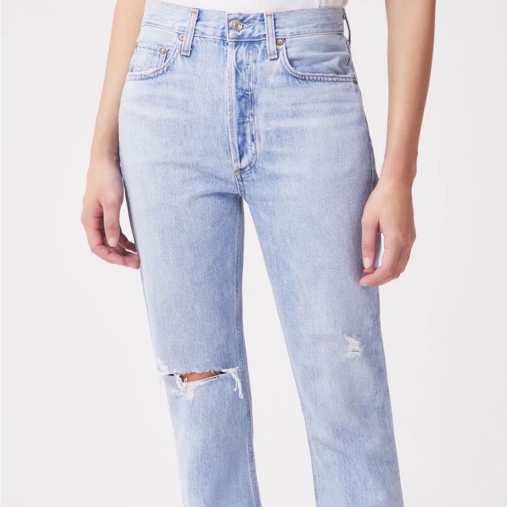 AGOLDE RILEY HIGH RISE STRAIGHT CROP in color Shatter (sold out size) - Picture 2 of 10